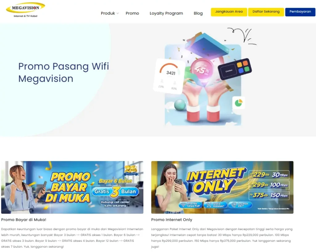 Paket Promo Pasang Wifi Megavision